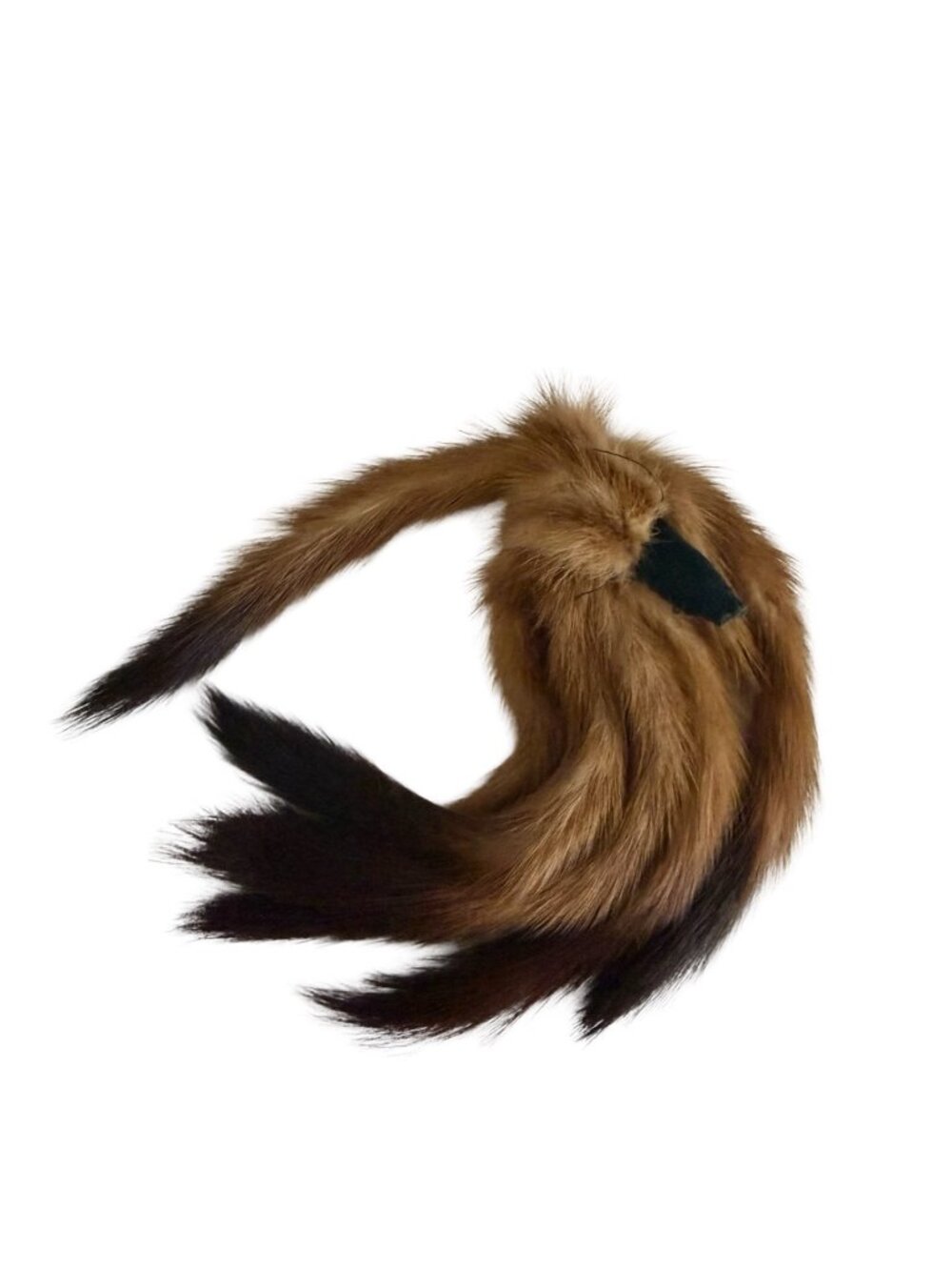 Vintage Real Fur Collar Stole Brown Fur Wrap Old Hollywood Glam Accessory